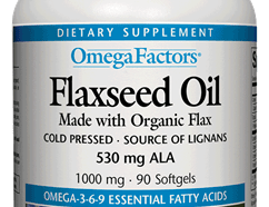 Flaxseed Oil certified organic 1000 mg, 90 softgels (Natural Factors)