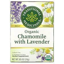 Chamomile with Lavender, Organic, 20 teabags (Traditonal Medicinals)
