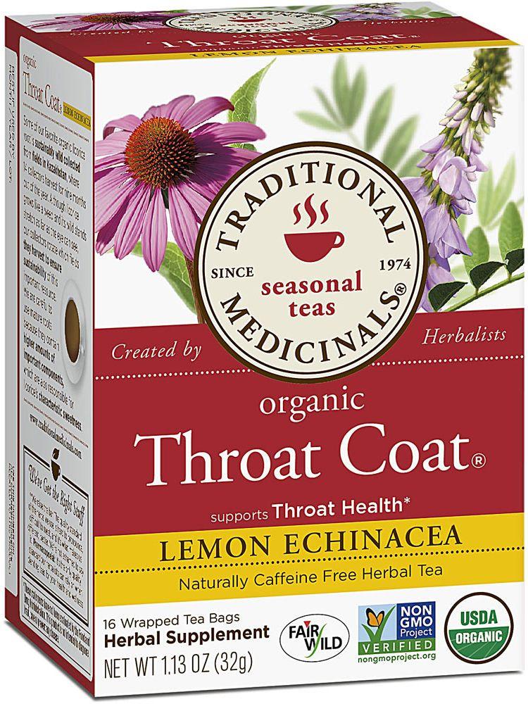 Throat Coat Tea, Lemon Echinacea, 20 teabags (Traditional Medicinals)