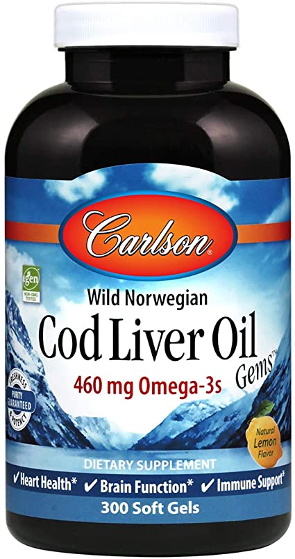 Norwegian Cod liver oil, 300 soft gels (Carlson)