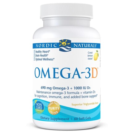 Omega-3D 1000 mg, 60 soft gels (Nordic Naturals)