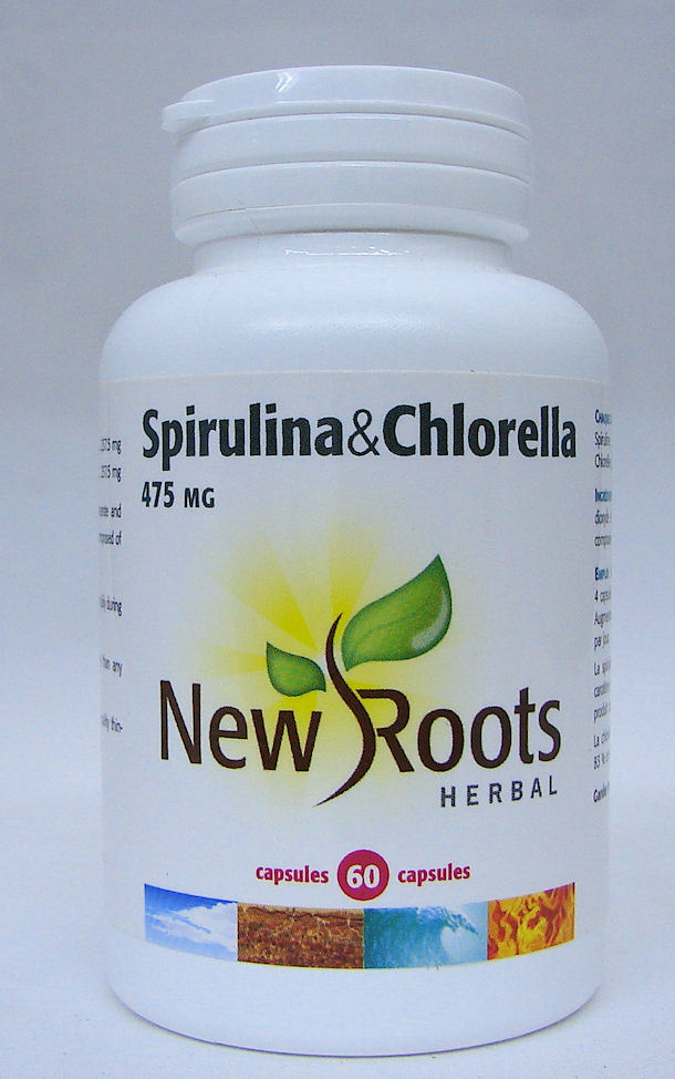 spirulina & chlorella 475 mg 60 caps (new roots)