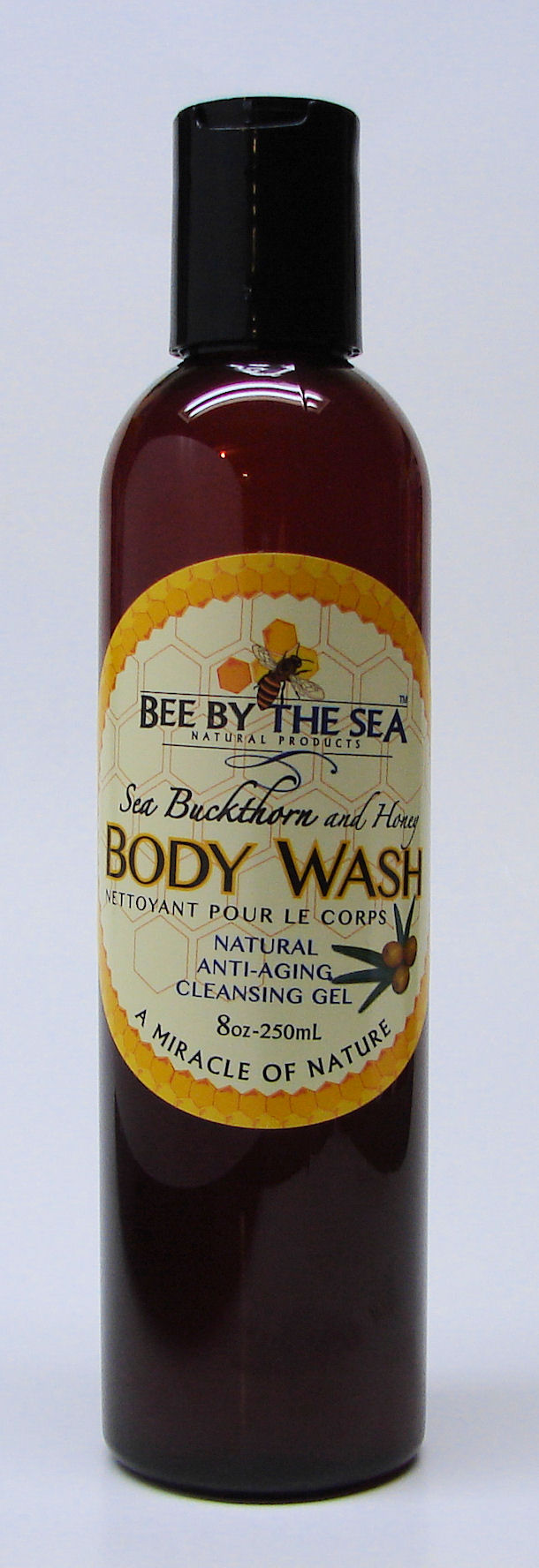 sea buckthorn and honey body wash, anti-aging , 250 ml (bee by the sea)
