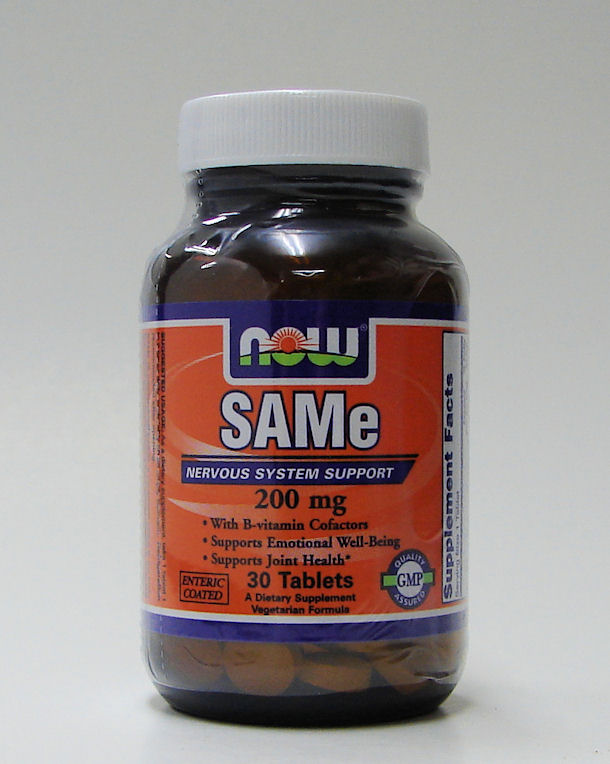 SAMe (s-Adenosylmethionine) 200mg, 30 tabs (now)