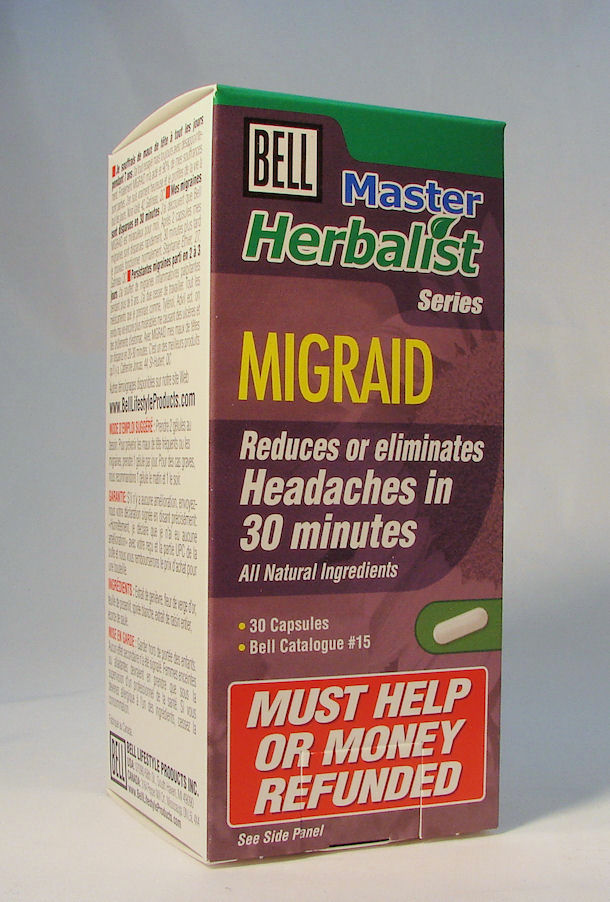 Bell #15 Master Herbalist MIGRAID Headache Relief, 30 caps (bell lifestyle)