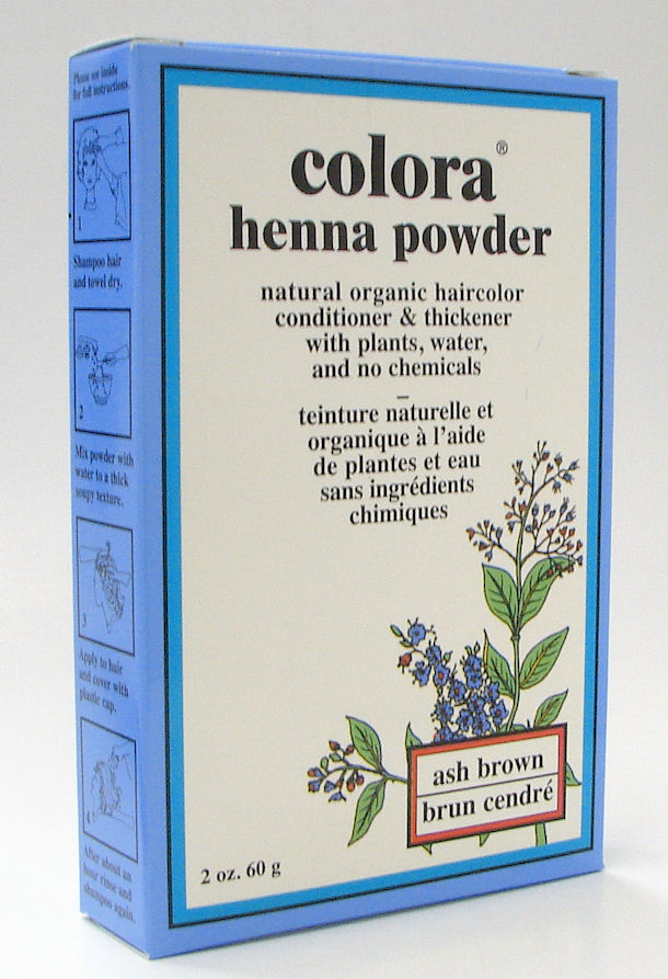 ash brown henna powder, natural organic hair color, 60 g (colora)