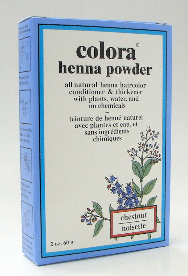 chestnut henna powder, natural organic hair color, 60 g (colora)