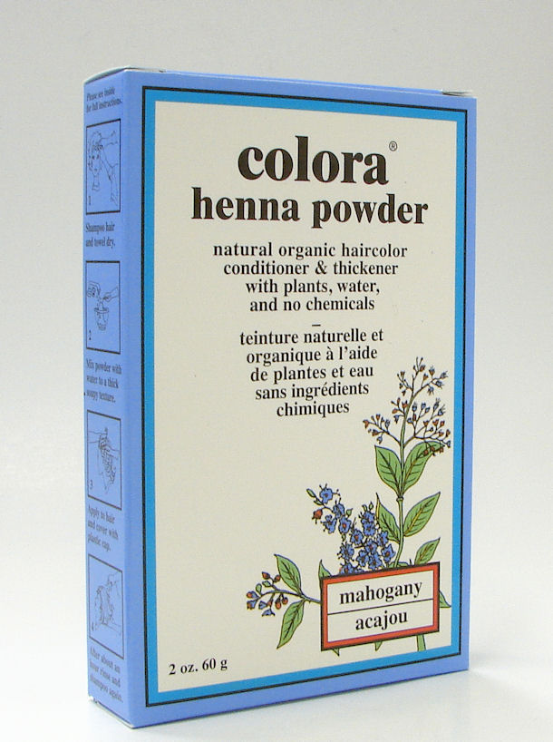 mahogany henna powder, natural organic hair color, 60 g (colora)