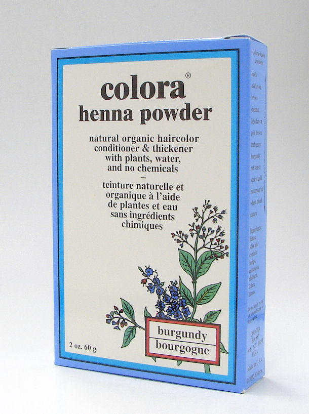 burgundy henna powder, natural organic hair color, 60 g (colora)