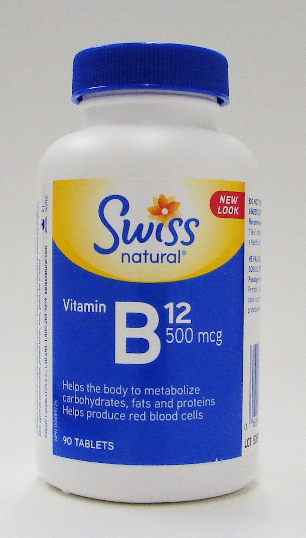 Vitamin B12, 500 mcg, 90 tabs (Swiss)