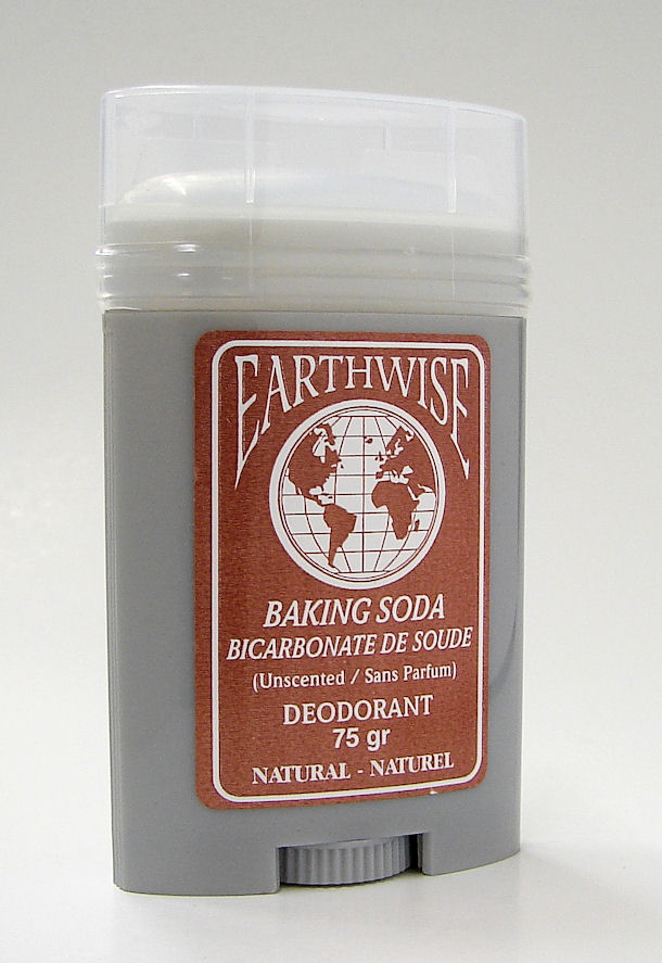 earthwise baking soda unscented deodorant, natural 75 g (eco-wise)