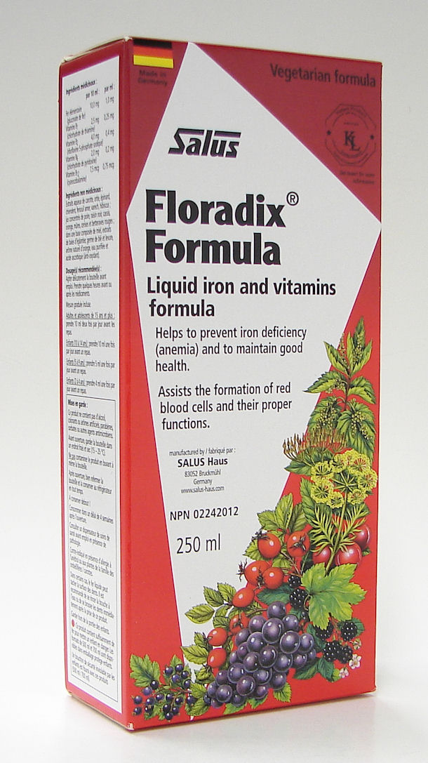 salus floradix formula liquid iron and vitamins formula, 250 ml (flora)