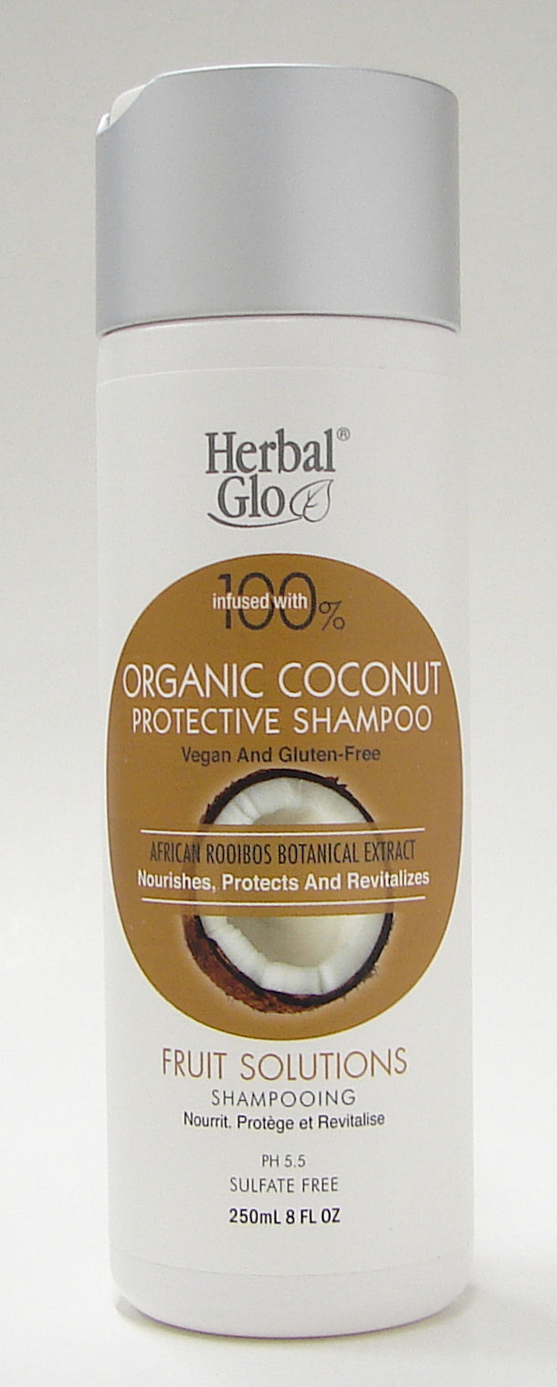 herbal glo fruit solutions organic coconut protective shampoo, 250 ml (herbal glo)