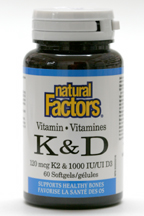 vitamins K & D, 60 softgels  (Natural Factors)