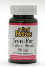 Iron Chelate, 25 mg, 90 tablets  (Natural Factors)