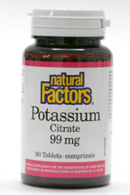 Potassium Citrate, 99 mg, 90 tablets  (Natural Factors)