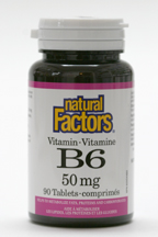 B6, 50 mg, 90 tablets  (Natural Factors)