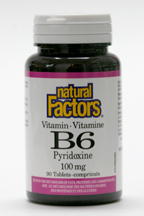 B6, 100 mg, 90 tablets  (Natural Factors)