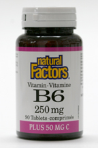 B6, 250 mg, 90 tablets  (Natural Factors)