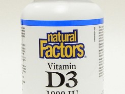 Vitamin D3, 1000 IU, 180 tablets  (Natural Factors)