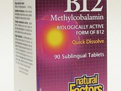 vitamin B12 methylcobalamin, 1000 mcg, 90 sublingual tablets (natural factors)