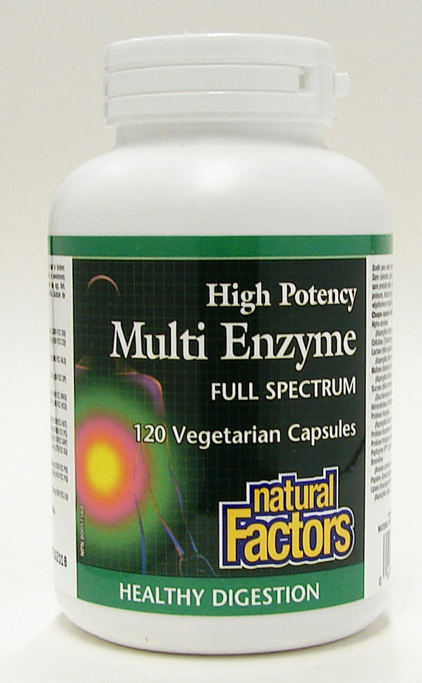 High potency Multi Enzyme Full spectrum, 120 vcaps (Natural Factors)
