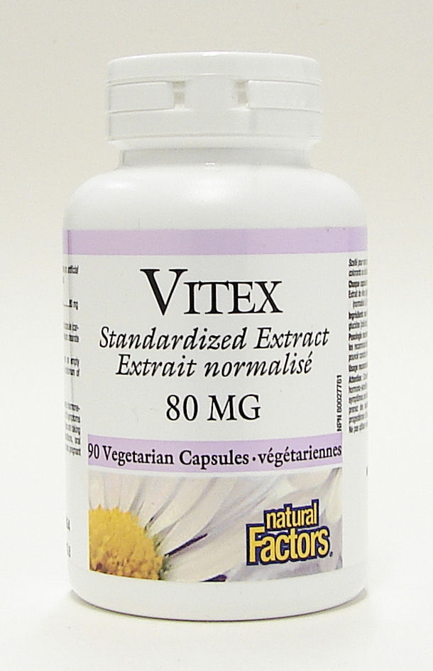 Vitex Standardized Extract, 80 mg, 90 Vegetarian Capsules (Natural Factors)