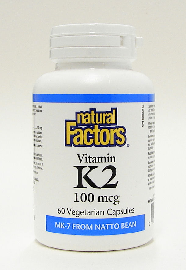 Vitamin K2, 100 mcg, 60 Vegetarian Capsules (Natural Factors)