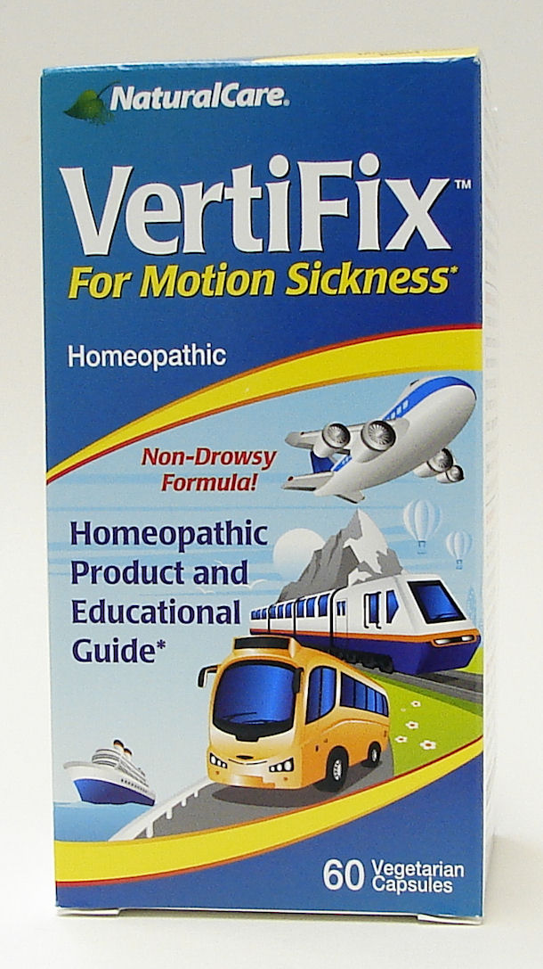 vertiFix, homeopathy remedy for motion sickness, 60 vegetarian capsules (naturalCare)
