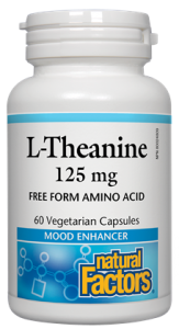 L-Theanine 125mg, (Natural Factors), 60 vegcaps