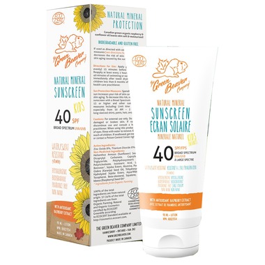 Green Beaver Natural Mineral Sunscreen for Kids, SPF 40 lotion