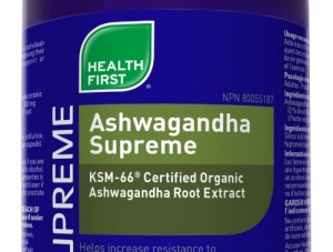 Ashwagandha Supreme KSM-66 Certified Organic Ashwagandha Root Extract 300mg 60 Vcaps (Health First)