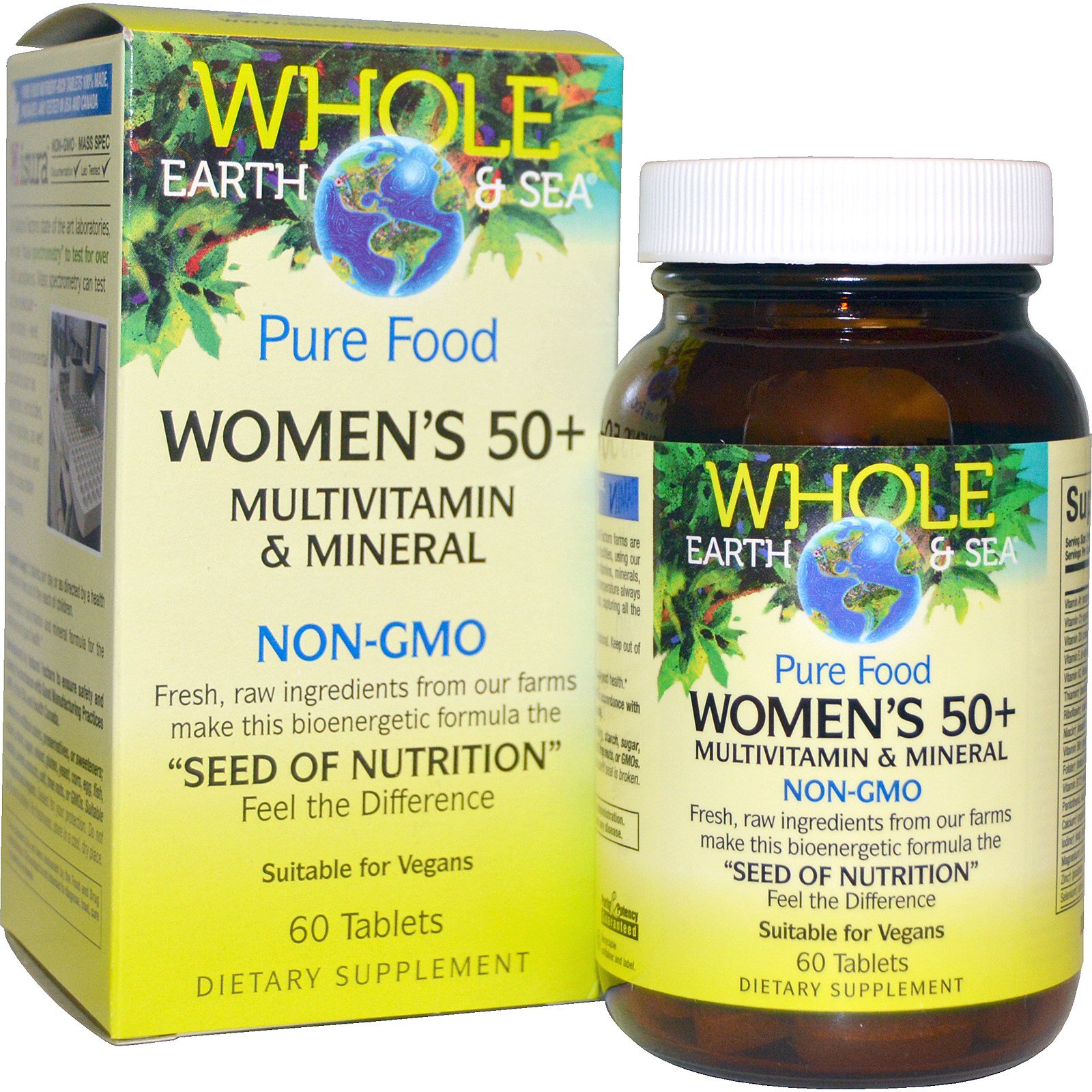 Whole Earth and Sea Women’s 50+ Multivitamin and Mineral 60 tabs