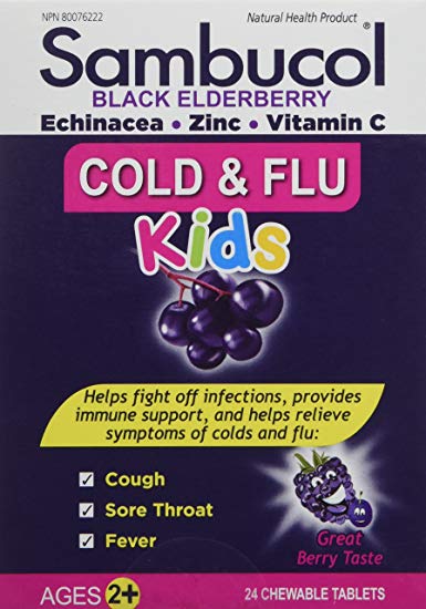 Sambucol Kids Cold and Flu 24 chew tabs