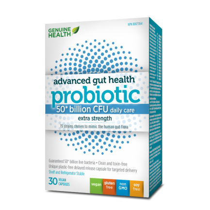 Advanced gut health Probiotic, 50 Billion, 30 vegan capsules (Genuine Health)