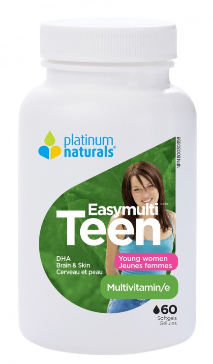 Easymulti Teen for Young Women Multivitamin 60 Softgels (Platinum Naturals)
