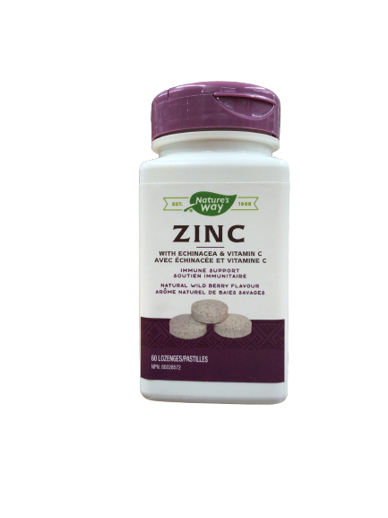 zinc with echinacea & vitamin C, 60 lozenges (Nature's Way)