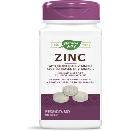 Zinc with Echinacea & Vitamin C, 60 Lozenges (Nature's Way)
