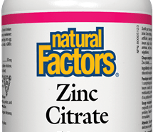 Zinc Citrate 50mg, 180 tablets (Natural Factors)