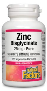 Zinc Bisglycinate, 120 vcaps, 25mg (Natural Factors)